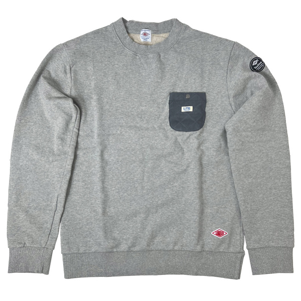 【冬物クリアランス】キルティングポケットスウェット(グレー-M)